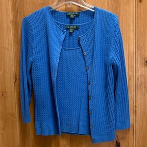 Ralph Lauren Women's Vibrant Blue Knit Cardigan